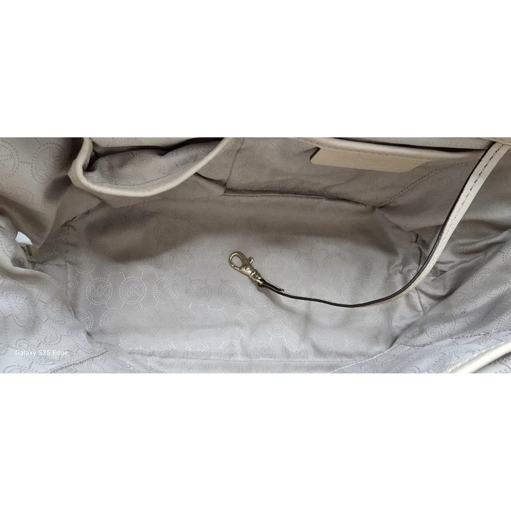 Michael Kors Selma Studded Tote Bag Brown Monogram Gold Studs Medium Handbag
